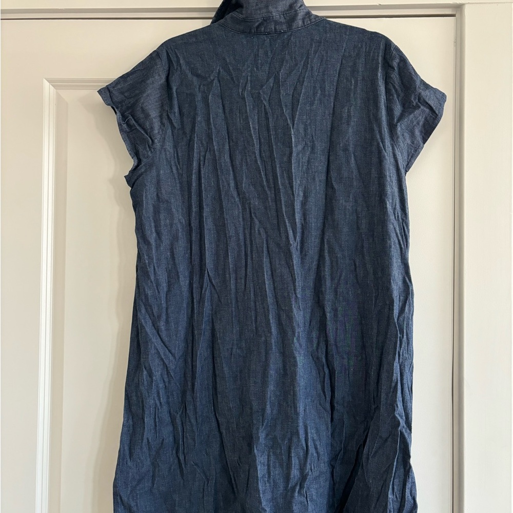 Anne Klein Blue Denim Dress with Gold Zipper - Picture 4 of 4